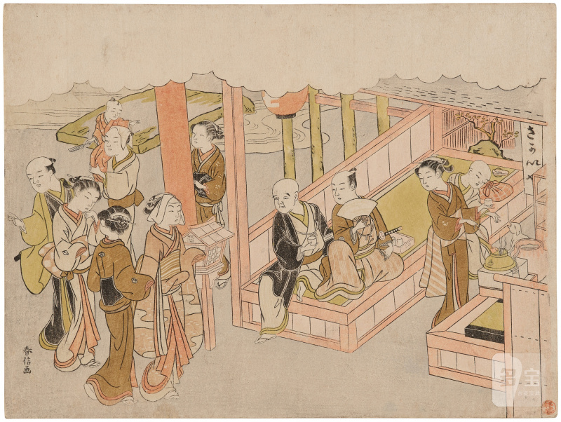 Suzuki Harunobu (1725-1770) | The complete set of Marriage in Brocade Prints, the Carriage of the Virtuous Woman (Konrei nishiki misao-guruma), also known as the Marriage series | Edo period, 18th century - 图2